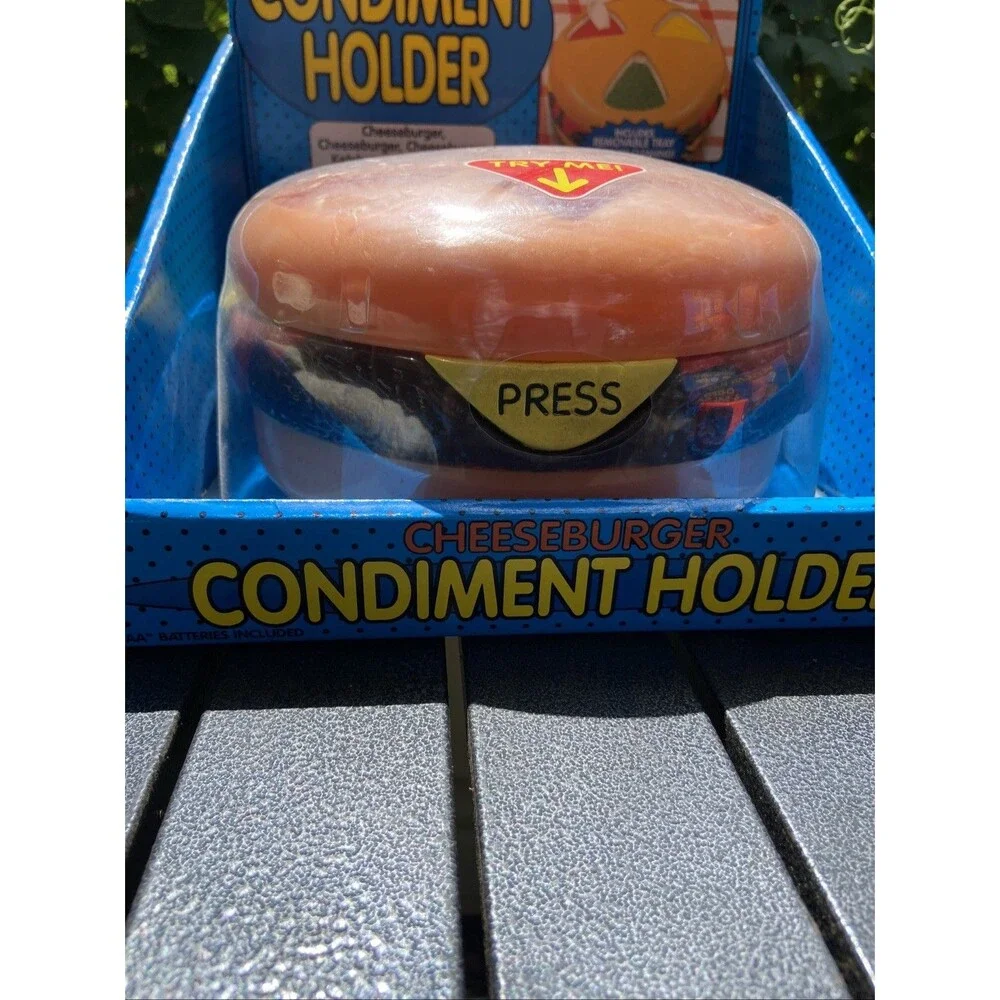 Vintage Talking Cheeseburger Condiment Holder 1999 - NIB